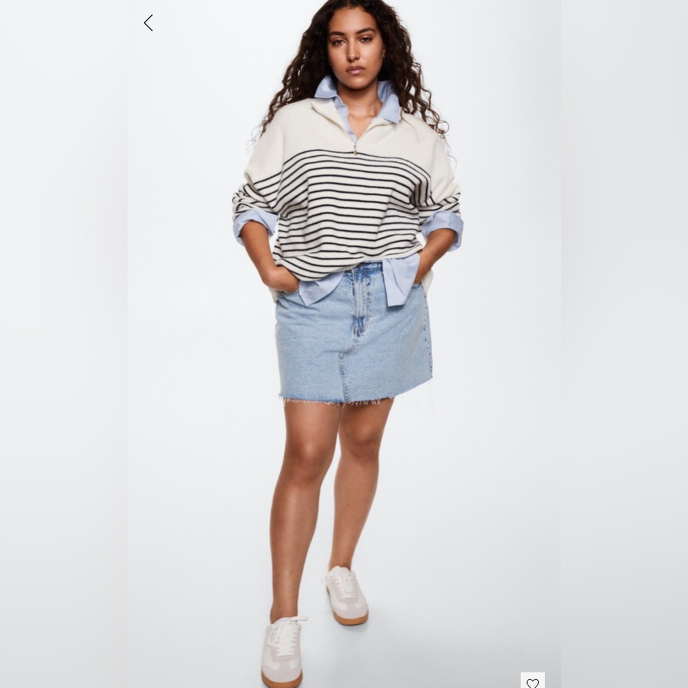 Mango Stripped Sweater With Zipper